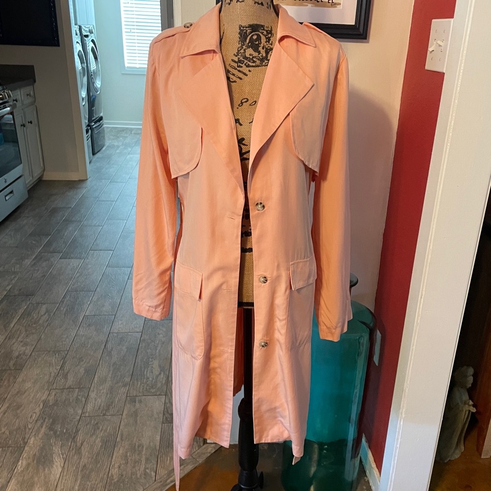 Lovers + Friends GORGEOUS Peachy Pink Trench Coat-Medium